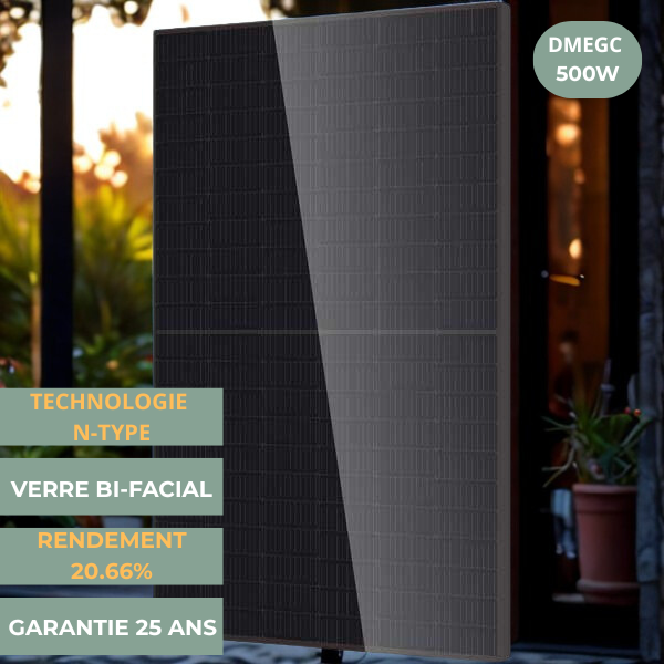 Panneaux photovoltaiques DMEGC 500W bi verre bi facial par Confort Sol'air à Villenave d'ornon et en Gironde