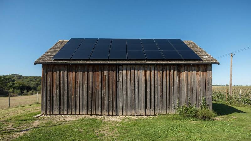 Hangar agricole à Léognan en gironde avec panneaux photovoltaïques sur la toiture 
