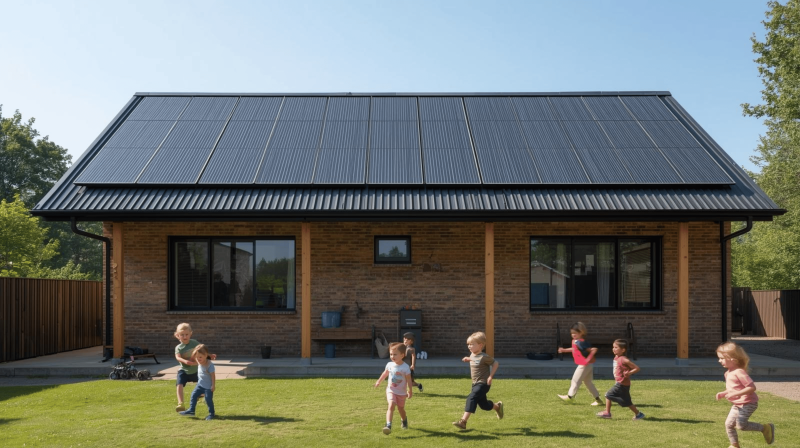 Panneaux photovoltaïques sur école proche Bordeaux en Gironde